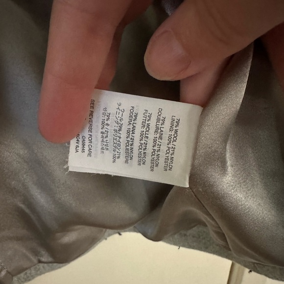 J. Crew Majesty Double Breasted Stadium Cloth Pea Coat Light Gray Size 14T - Picture 5 of 7